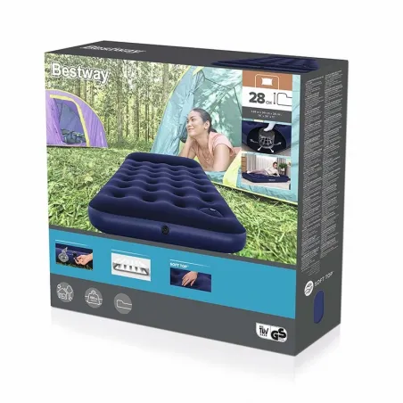 Bestway colchón individual con hinchador de pie hinchable y camping