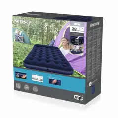 Bestway Colchon Doble con Hinchador de Pie 191x137x28 cm Hinchable y Camping