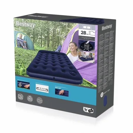Bestway Colchon Doble con Hinchador de Pie 191x137x28 cm Hinchable y Camping