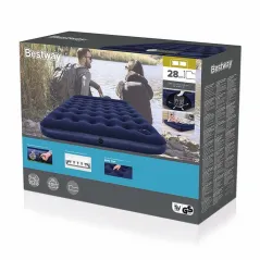 Bestway Colchon Doble con Hinchador de pie 203x152x28 cm Hinchable y Camping