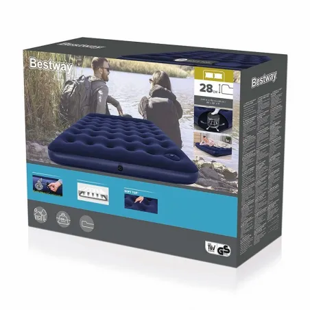 Bestway Colchon Doble con Hinchador de pie 203x152x28 cm Hinchable y Camping