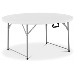 Marbueno Mesa Redonda Plegable Resina Acero 4 personas 122X74 cm Catering 10530