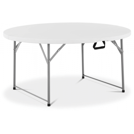 Marbueno Mesa Redonda Plegable Resina Acero 4 personas 122X74 cm Catering 10530
