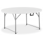 Marbueno Mesa Redonda Plegable Resina Acero 4 personas 122X74 cm Catering 10530
