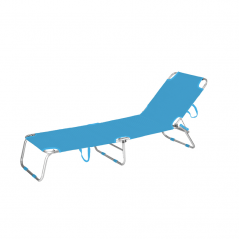 Marbueno Tumbona Plegable Aluminio Azul Playa y Piscina 187X58X24 cm 10460
