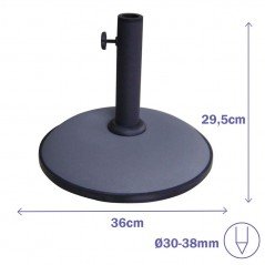 Marbueno Base Sombrilla Redonda Cemento 36x29,5 cm 11KG Gris Jardin, Piscina y Terraza 10442
