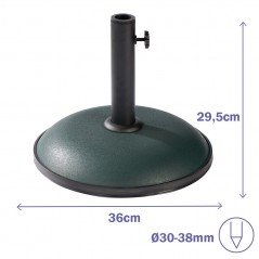 Marbueno Base Sombrilla Redonda Cemento 36x29,5 cm 11KG Verde Jardin, Piscina y Terraza 10443
