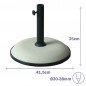 Marbueno Base Sombrilla Redonda Cemento 41,5x35 cm 15KG Blanco Jardin, Piscina y Terraza 10448
