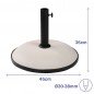 Marbueno Base Sombrilla Redonda Cemento 45x36 cm 20KG Blanco Jardin, Piscina y Terraza 10451