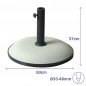 Marbueno Base Sombrilla Redonda Cemento 50x37 cm 25KG Blanco Jardin, Piscina y Terraza 10453