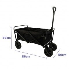 Marbueno Carro Plegable Acero 150 KG Negro Playa y Camping 86X50X59 cm 10476