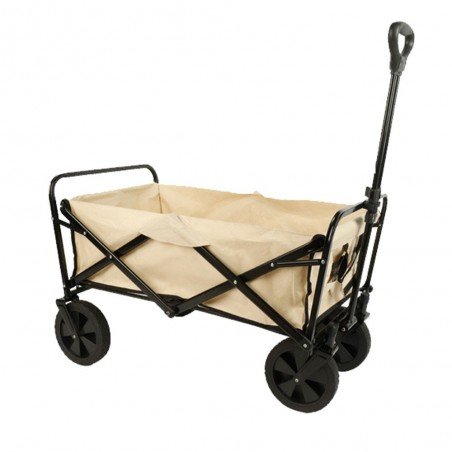 Marbueno Carro Plegable Acero 150 KG Beige Playa y Camping 86X50X59 cm 10477