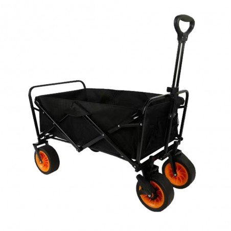 Marbueno Carro Plegable Acero 200 KG Negro Playa y Camping 86X50X59 cm 10478