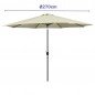 Marbueno Sombrilla Acero 8 Varillas D270 cm Polyester Beige Jardin, Piscina y Terraza 10483