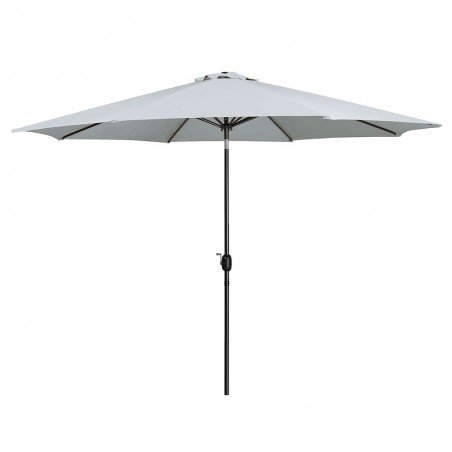 Marbueno Sombrilla Acero 8 Varillas D270 cm Polyester Blanco Jardin, Piscina y Terraza 10484