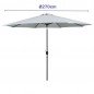 Marbueno Sombrilla Acero 8 Varillas D270 cm Polyester Blanco Jardin, Piscina y Terraza 10484