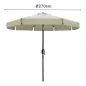 Sombrilla de Acero 270 cm Beige para Jardín, Piscina y Terraza MARBUENO SUMMER 10488