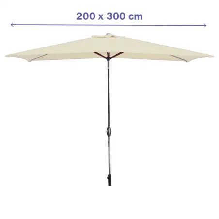 Marbueno Sombrilla Acero 200x300 cm Beige Ideal para Jardín y Piscina MARBUENO SUMMER 10493