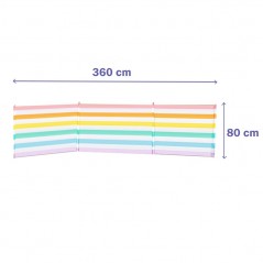 Marbueno Paraviento 4 Palos Acero Multicolor 360X80 Playa, Piscina, Jardín MARBUENO SUMMER 10496