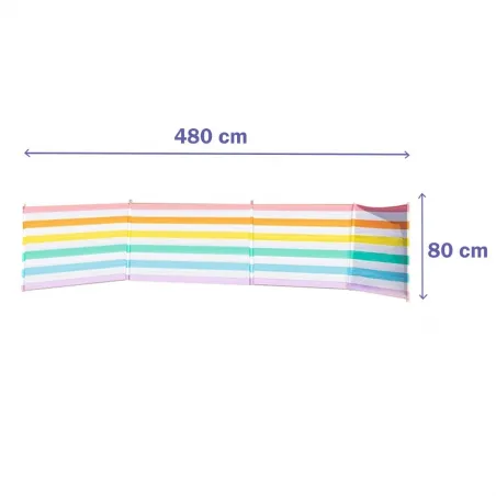 Marbueno Paraviento 5 Palos Acero Multicolor 240X80 Playa, Piscina, Jardin MARBUENO SUMMER 10497