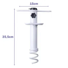 Marbueno Pincho Parasol Succion Acero Blanco 35,5x15x6 cm Playa y Jardin MARBUENO SUMMER 10506