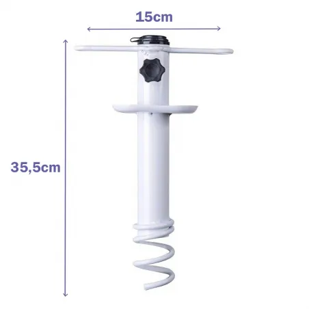 Marbueno Pincho Parasol Succion Acero Blanco 35,5x15x6 cm Playa y Jardin MARBUENO SUMMER 10506