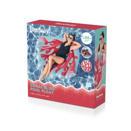 Coral Inflatable Mattress 186x153 cm for Beach and Pool