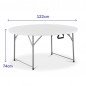 Marbueno Mesa Redonda Plegable Resina Acero 4 personas 122X74 cm Catering 10530