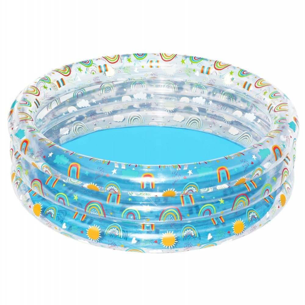 Bestway Piscina Hinchable 3 Aros Transparente Tropical 150x53 cm +6 Años Jardin 51045