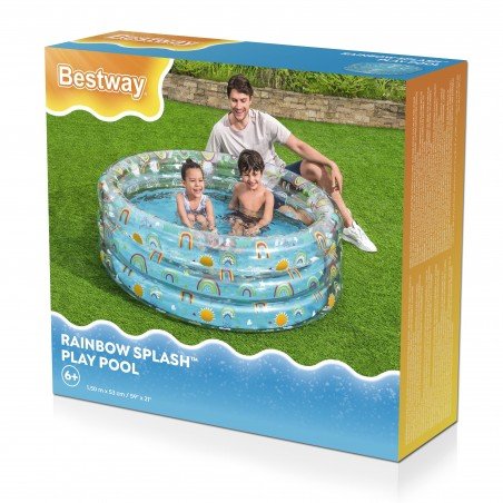 Bestway Piscina Hinchable 3 Aros Transparente Tropical 150x53 cm +6 Años Jardin 51045