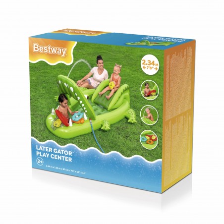 Bestway Piscina Parque de Juegos Hinchable Cocodrilo 234x163x87 cm +2 Años Jardín Bestway 53169