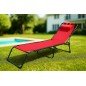 Marbueno Tumbona Plegable Acero Con Cojin Jardin y Piscina 190X58X27 Roja 10000