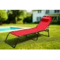 Marbueno folding lounger for garden and pool with cushion