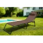 Tumbona Plegable Acero Cojin Jardin y Piscina 190X58X27 Marron MARBUENO SUMMER 10001