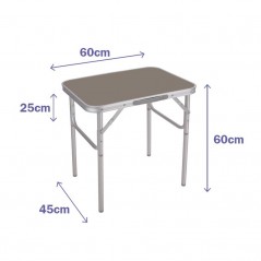 Mesa Plegable Marrón de Aluminio 60X45/60 cm para Camping y Playa MARBUENO SUMMER 10012M
