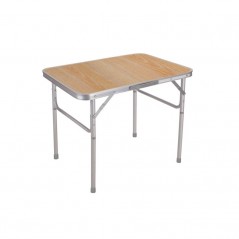 Marbueno Mesa Plegable Efecto Madera Aluminio Diametro de Tubo 25 cm Camping y Playa 75X55X25/60 cm MARBUENO SUMMER 10013M