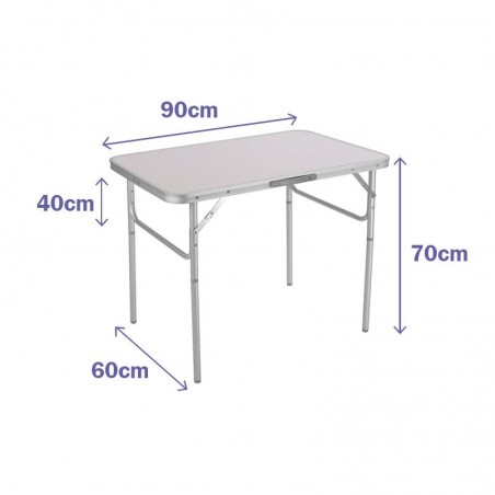 Mesa Plegable Blanca de Aluminio 90x60 cm para Camping y Playa MARBUENO SUMMER 10014B