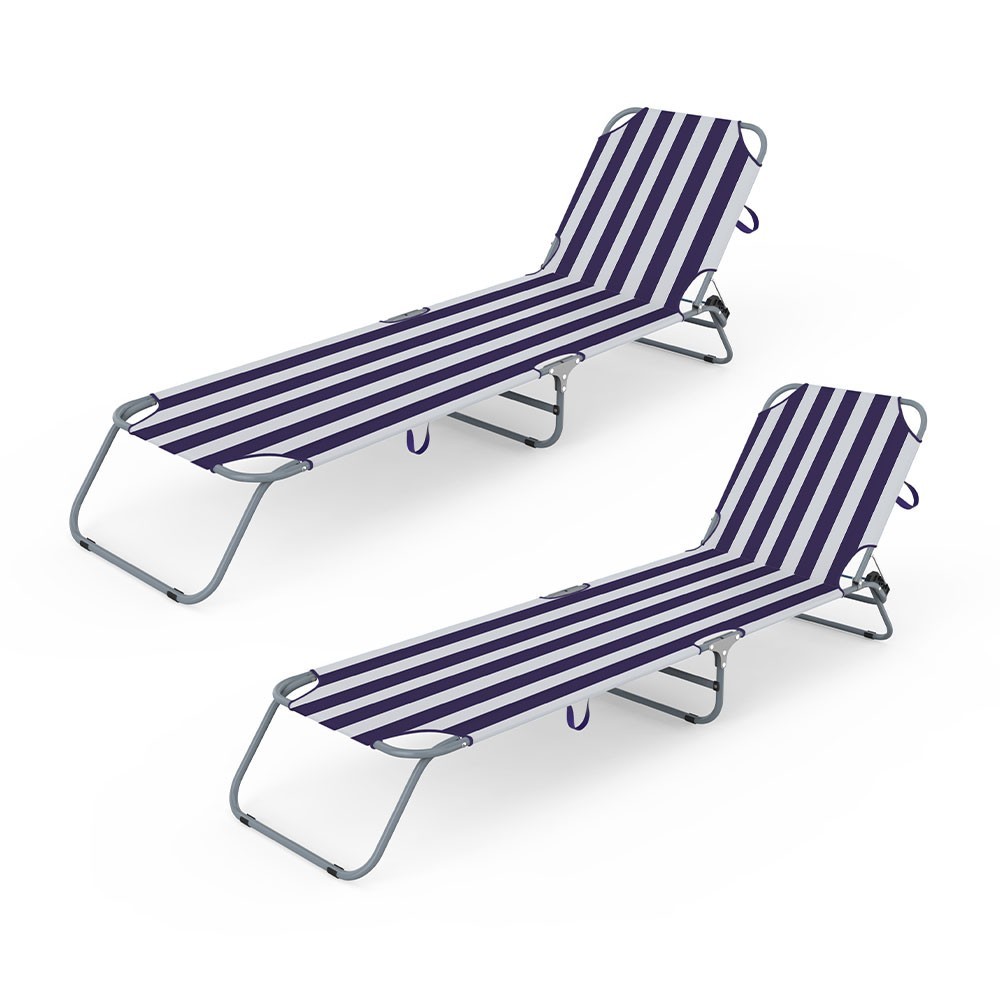 Marbueno Pack de 2 Tumbona Plegable Acero Rayas Azules y Blancas Playa y Piscina MARBUENO SUMMER 10020X2 Marbueno Pack de 2 Tumbona Plegable Acero Rayas Azules y Blancas Playa y Piscina MARBUENO SUMMER 10020X2