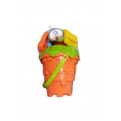 Marbueno Conjunto Cubo de Playa con Accesorios Color Naranja 29x13 cm Playa MARBUENO SUMMER 10323N