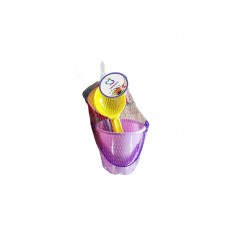 Marbueno Conjunto Cubo de Playa con Accesorios 9x9x18 cm Color Morado Jardin y Playa MARBUENO SUMMER 10400VL