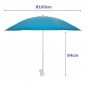 Marbueno Sombrilla Accesorio para Sillas Nylon Acero Color Azul Claro 100 cm Playa y Piscina MARBUENO SUMMER 10469AC