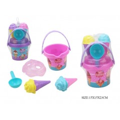 Marbueno Conjunto Cubo con Accesorios Color Rosa 22x15 cm Playa MARBUENO SUMMER 10542R