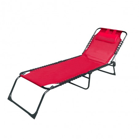 Marbueno folding lounger for garden and pool with cushion