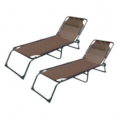 Marbueno Folding Lounger of Steel and Textilene