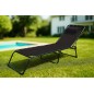 Foldable Steel Lounger with Cushion for Garden and Pool