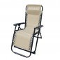 Marbueno Tumbona Plegable Acero Con Cojin Jardin y Piscina 90X66X108 cm Gravedad Cero Beige