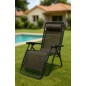 Marbueno Tumbona Plegable Acero Cojin Jardin y Piscina 90X66X108 Gravedad Cero Marron