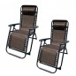 Marbueno Pack de 2 Tumbona Plegable Acero Cojin Jardin y Piscina
