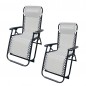 Marbueno Pack de 2 Tumbona Plegable Acero Cojin Jardin y Piscina 90X66X108 Gravedad Cero Gris