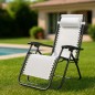 Marbueno Pack de 2 Tumbona Plegable Acero Cojin Jardin y Piscina 90X66X108 Gravedad Cero Gris